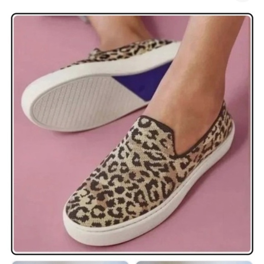 Rothy's The Original Slip On Sneaker In Cheetah Print size 8.